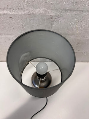 Modern Two-Tone Metallic and Grey Table Lamp — Working Condition; Fair Physical State – back view