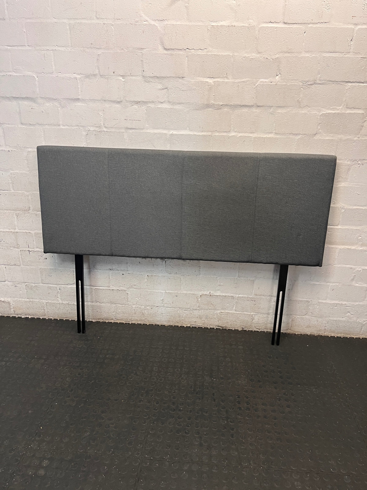 Decofurn Grey Upholstered Queen Headboard — Good Working Order – main front view