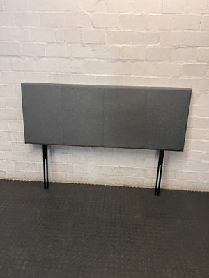 Decofurn Grey Upholstered Queen Headboard — Good Working Order – main front view