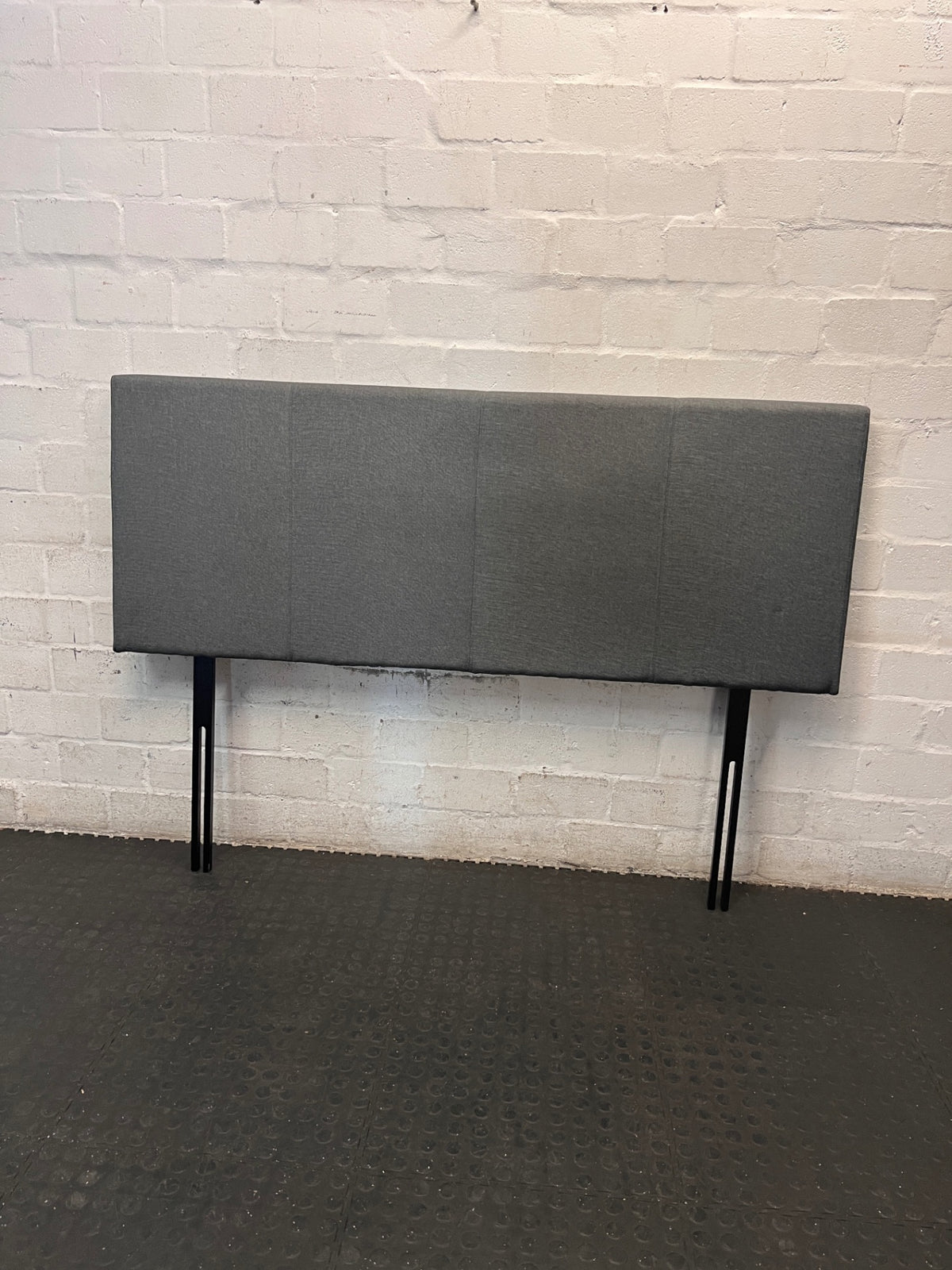 Decofurn Grey Upholstered Queen Headboard — Good Working Order – side view
