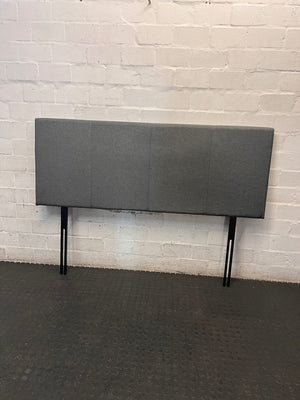 Decofurn Grey Upholstered Queen Headboard — Good Working Order – side view