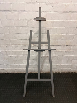 Grey Wooden Artist Display Easel — Well Used Finish – main front view