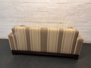 Coricraft Striped Beige and Brown 2 Seater Couch — Oversized for Standard Door Passage – top view