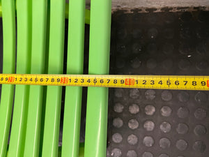 Lime Green Plastic Folding Outdoor Chair — Faded Finish on Chairs – depth measurement