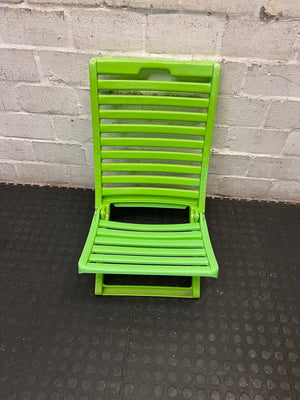 Lime Green Plastic Folding Outdoor Chair — Faded Finish on Chairs – top view