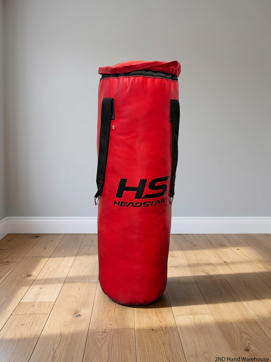 Red Headstart Heavy Boxing Bag with Hanging Straps — Good Working Order – styled product image