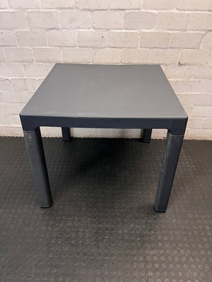 Square Charcoal Grey Multipurpose Table — Visible Surface Marks and Scuffs – back view
