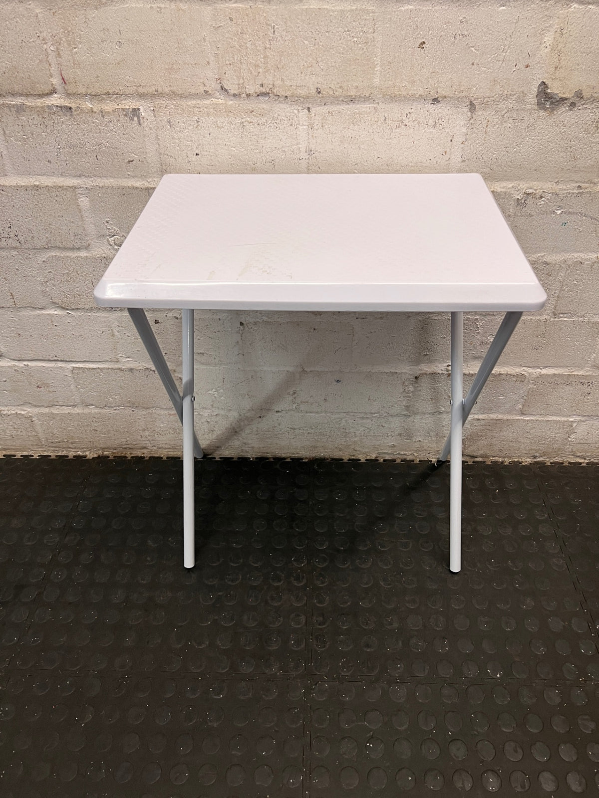 White Metal Folding Occasional Table — Good Working Order – condition detail