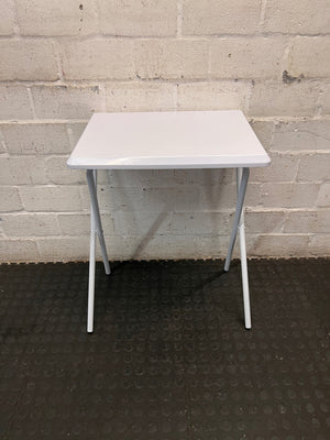 White Metal Folding Occasional Table — Good Working Order – main front view