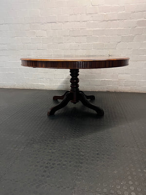 Circular Solid Imbuia Wood 6-Seater Dining Table — Great Condition – condition detail