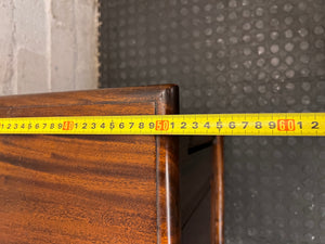 Classic Carved Wooden Side Table with 3 Drawers — Fair Used Condition – width measurement