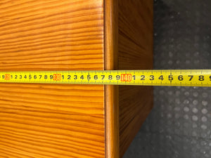 Classic Wood Office Desk with Drawers and Cupboard — Fair Condition with Visible Wear – width measurement
