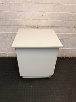 White 3-Drawer Bedside Table with Brass Handles – top view