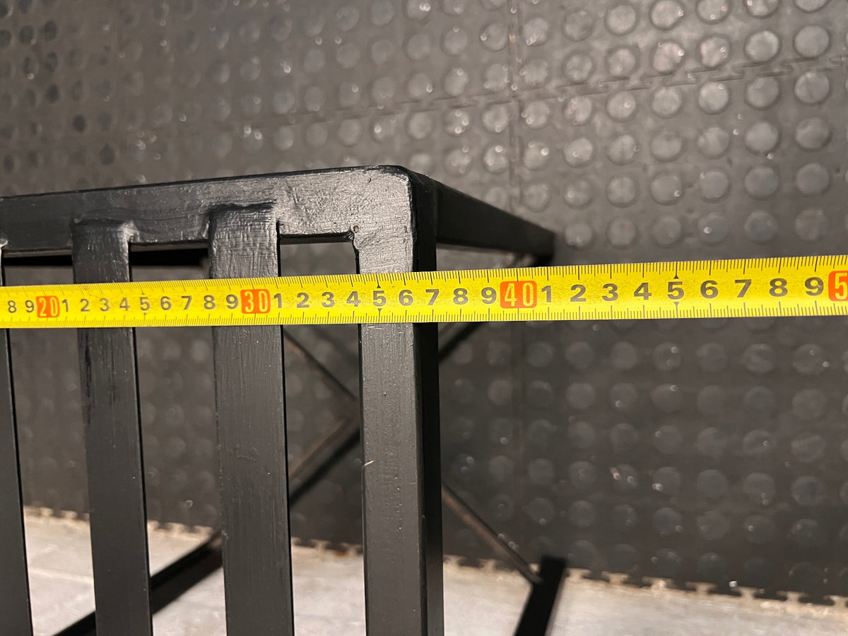 Hand-Crafted High Back Black Metal Dining Chair — Used Hand Crafted Chairs – depth measurement