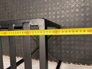 Hand-Crafted High Back Black Metal Dining Chair — Used Hand Crafted Chairs – depth measurement