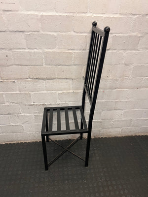 Hand-Crafted High Back Black Metal Dining Chair — Used Hand Crafted Chairs – top view
