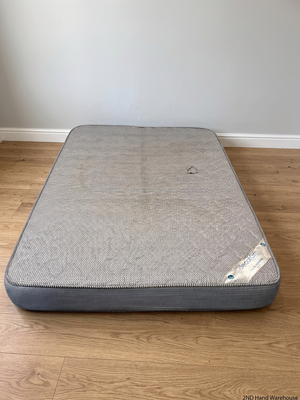 Grey Textured Double Mattress — Stained Surface with Hole in Fabric – styled product image