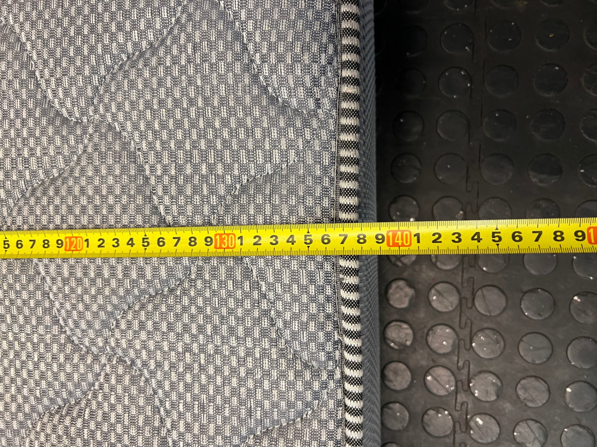 Grey Textured Double Mattress — Stained Surface with Hole in Fabric – width measurement