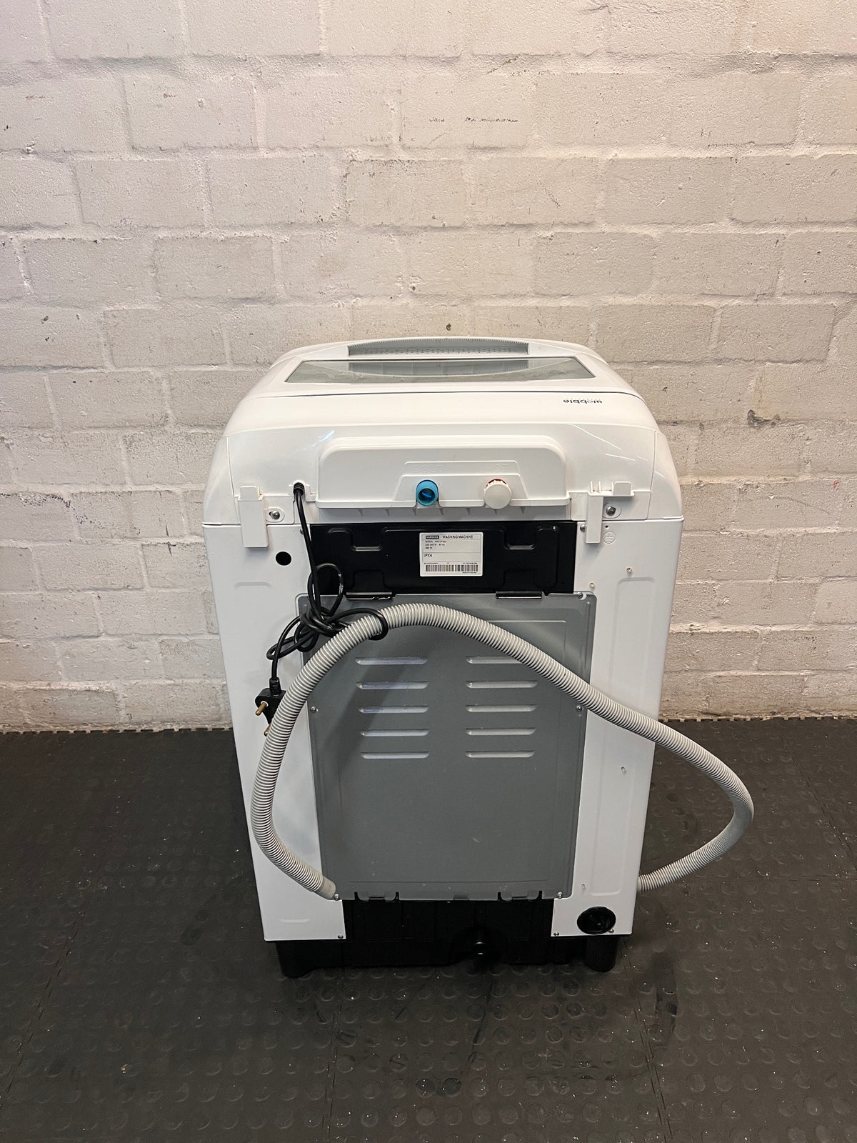 Samsung White Top Loader Washing Machine — Good Working Order – back view