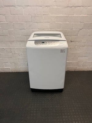 Samsung White Top Loader Washing Machine — Good Working Order – main front view