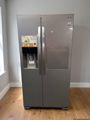 LG Silver Side-by-Side Fridge Freezer with Water Dispenser — Good Working Order – styled product image