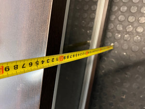 Wide Dark Brown TV Unit with Glass Centre Panel — Fair Used Condition – height measurement
