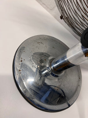 Kambrook Silver Metal Desk Fan — Good Working Order with Surface Rust – back view