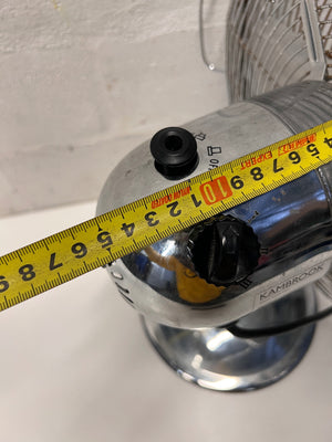 Kambrook Silver Metal Desk Fan — Good Working Order with Surface Rust – height measurement