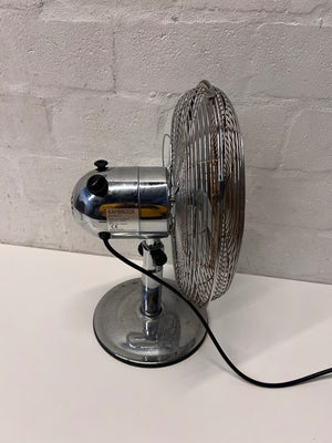 Kambrook Silver Metal Desk Fan — Good Working Order with Surface Rust – top view