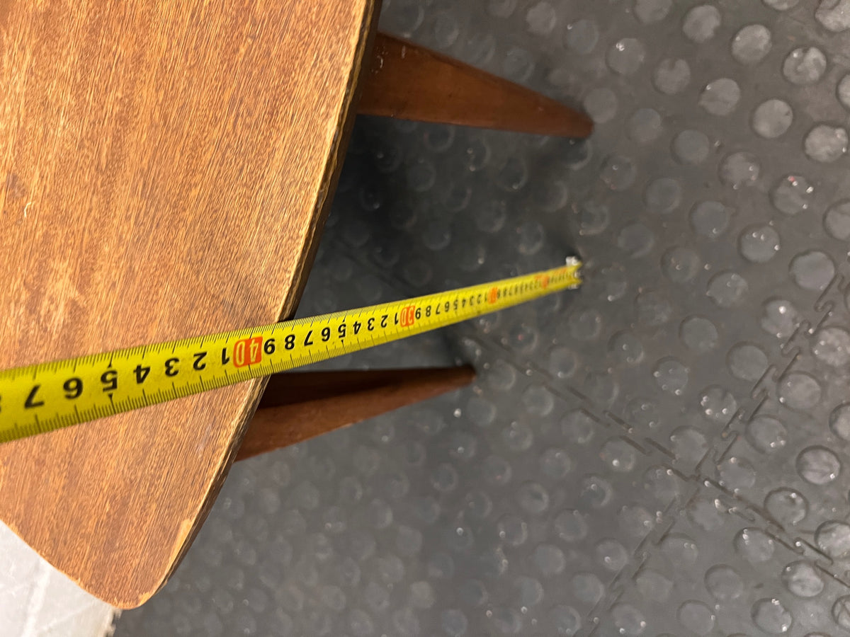 Vintage Tapered Leg Wooden Side Table — Visible Surface Wear and Scratches – height measurement