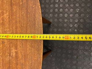 Vintage Tapered Leg Wooden Side Table — Visible Surface Wear and Scratches – width measurement