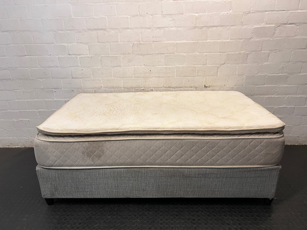 Padley Three-Quarter Pillow Top Base Set — Fair Condition with Visible Wear – back view