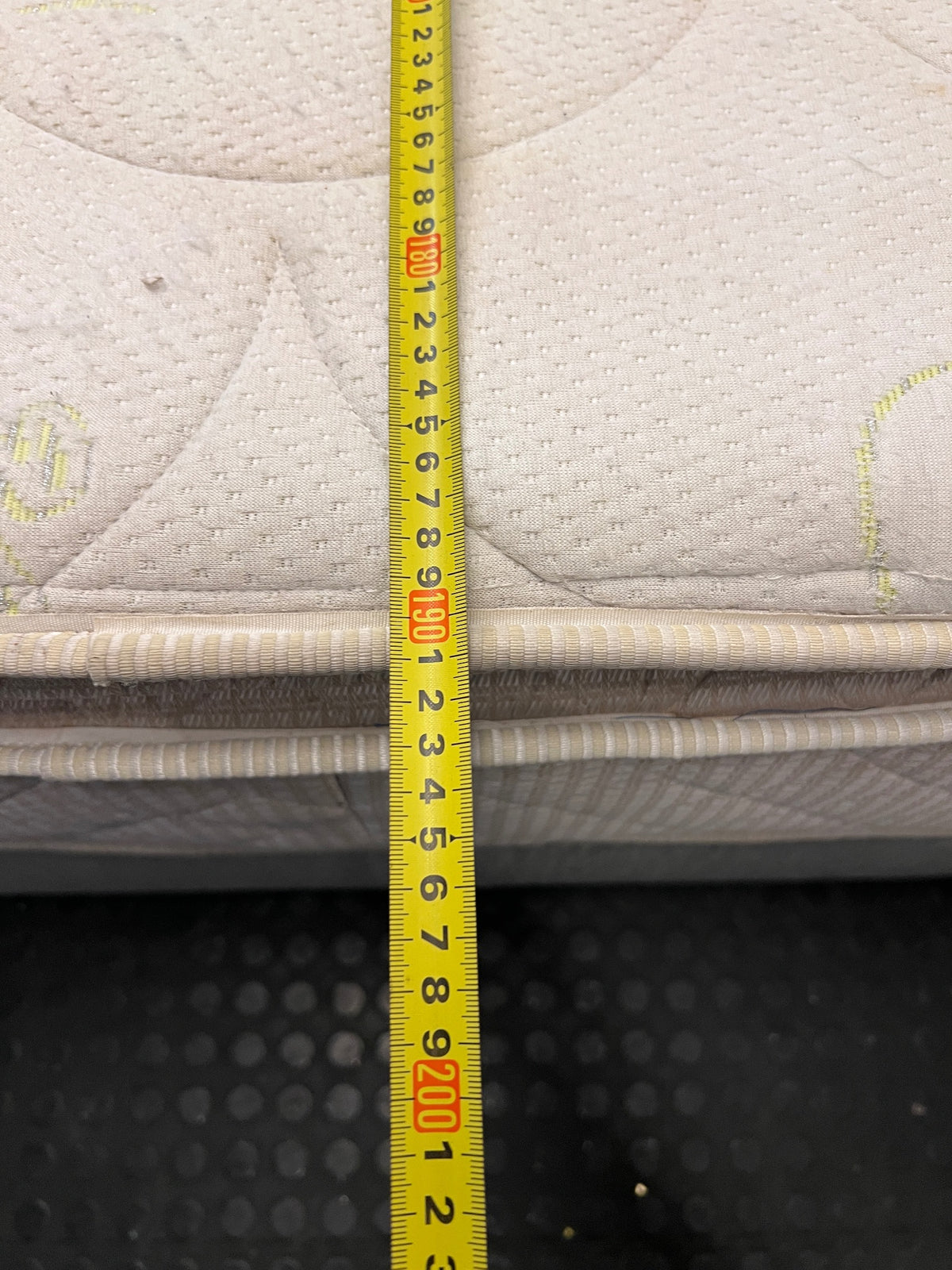 Padley Three-Quarter Pillow Top Base Set — Fair Condition with Visible Wear – depth measurement