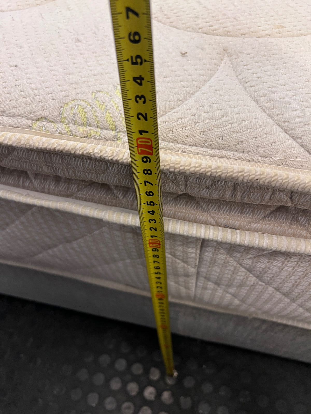 Padley Three-Quarter Pillow Top Base Set — Fair Condition with Visible Wear – height measurement