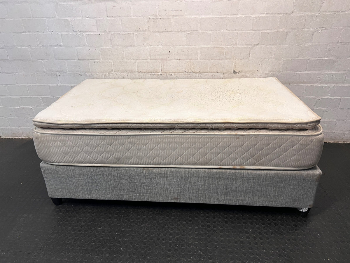 Padley Three-Quarter Pillow Top Base Set — Fair Condition with Visible Wear – side view