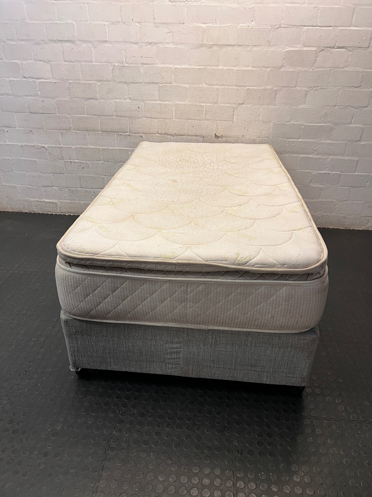 Padley Three-Quarter Pillow Top Base Set — Fair Condition with Visible Wear – top view