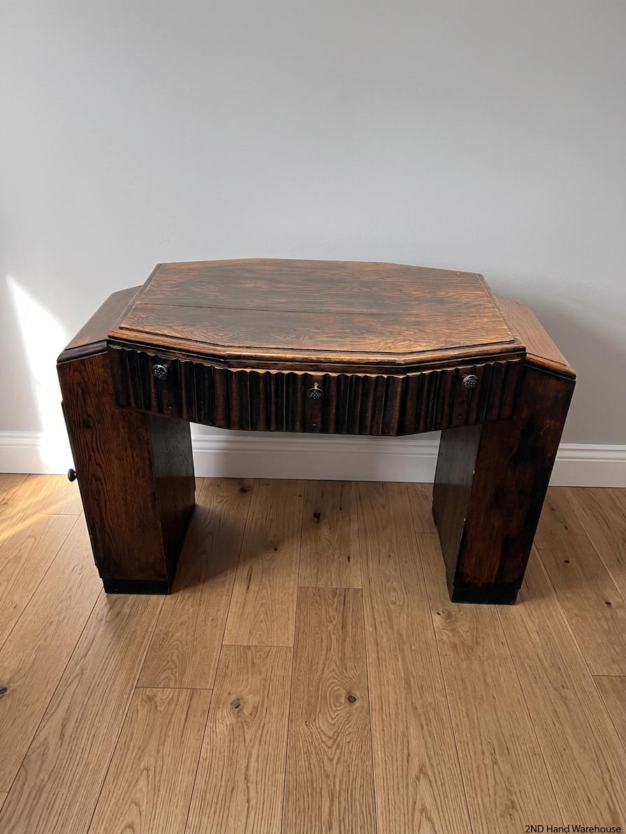 Art Deco Style Wooden TV Unit with Fluted Detail — Used; Fair Condition – styled product image