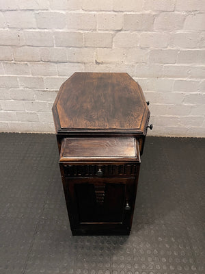 Art Deco Style Wooden TV Unit with Fluted Detail — Used; Fair Condition – top view