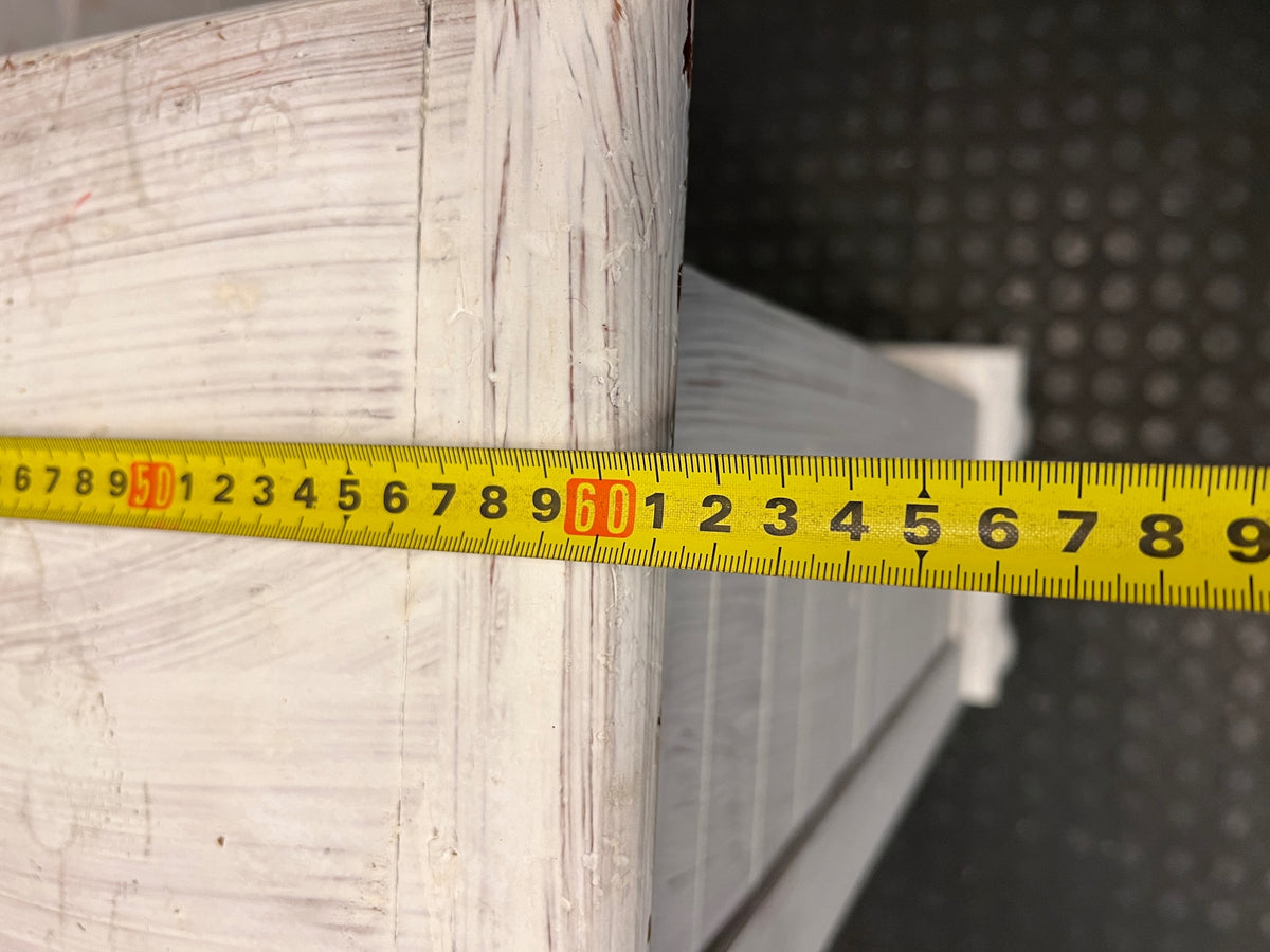 Compact White Two-Tier Bookshelf — Well Used with Significant Paint Wear – width measurement