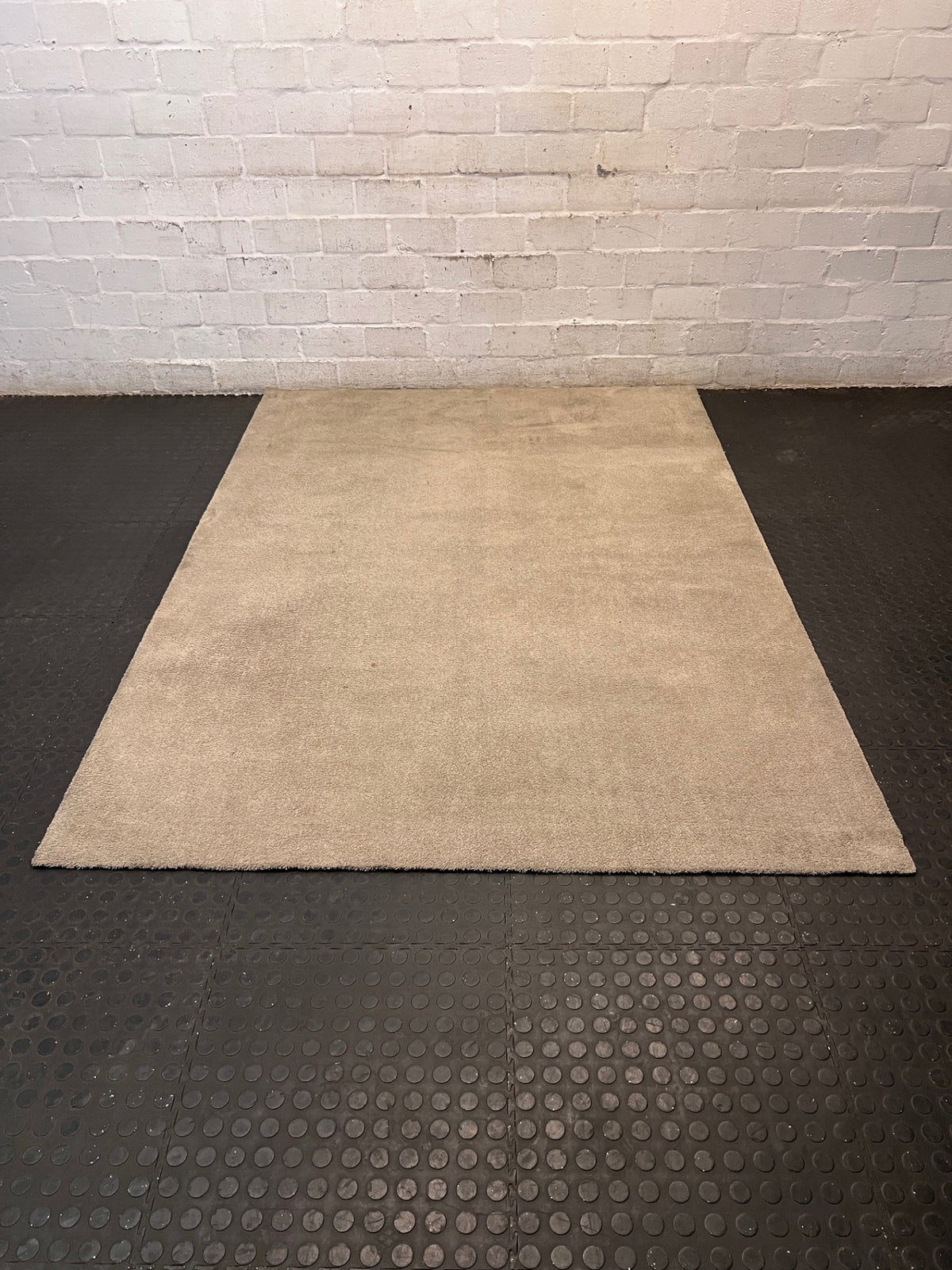 Neutral Beige Plush Area Rug (230cm x 160cm) – top view
