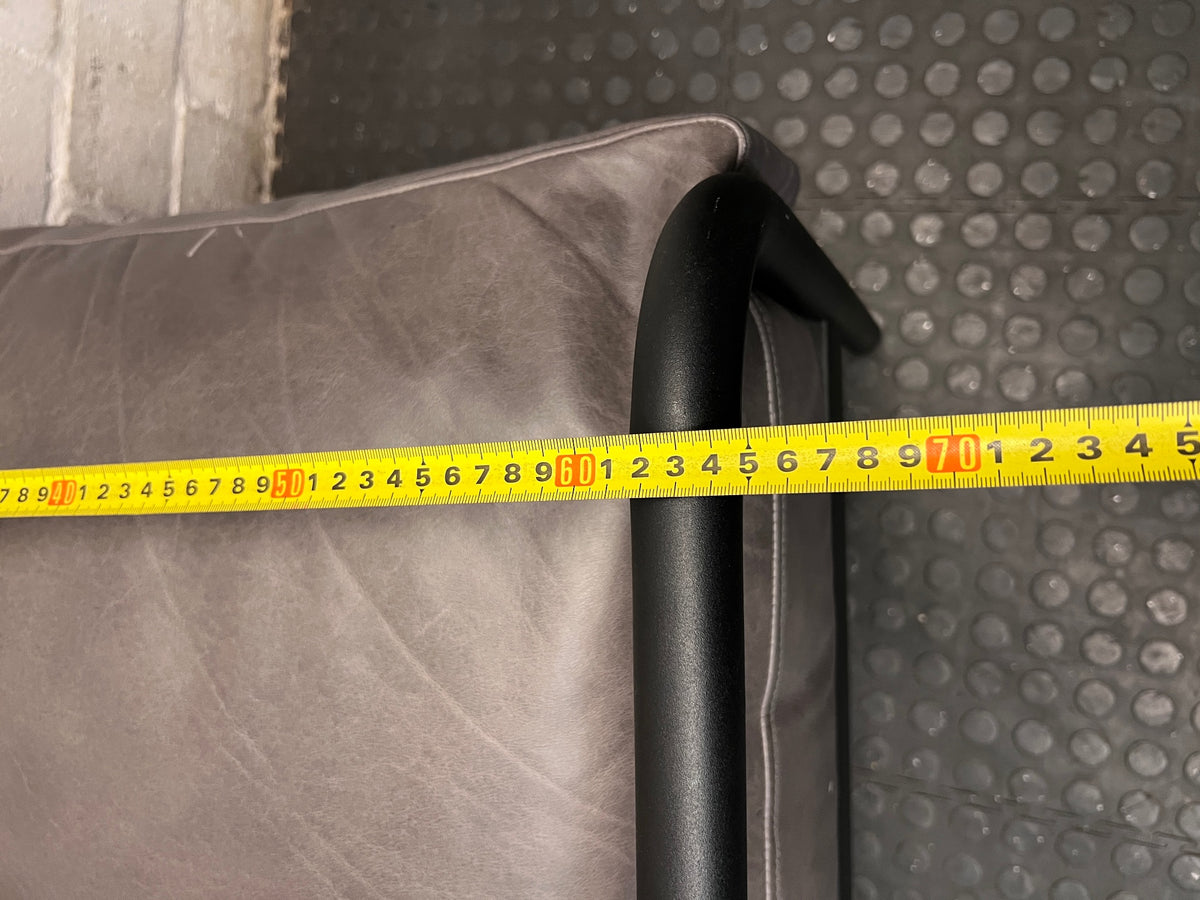 Coricraft Grey Genuine Leather Occasional Chair — Clean Condition – width measurement