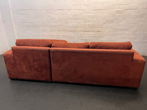 Red L-Shape Sectional Couch — Fair Used Condition – condition detail
