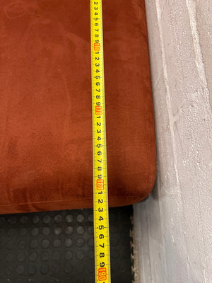 Red L-Shape Sectional Couch — Fair Used Condition – depth measurement