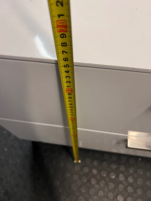 White Four-Drawer TV Unit with Metal Handles — Minor Bump Damage on Front Corners – height measurement