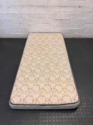 Single Foam Mattress with Floral Damask Pattern — Well Used Condition – main front view