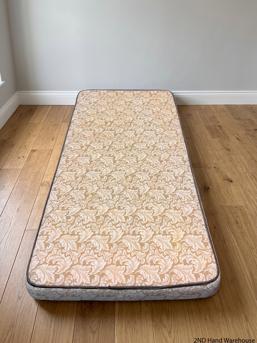 Single Foam Mattress with Floral Damask Pattern — Well Used Condition – styled product image