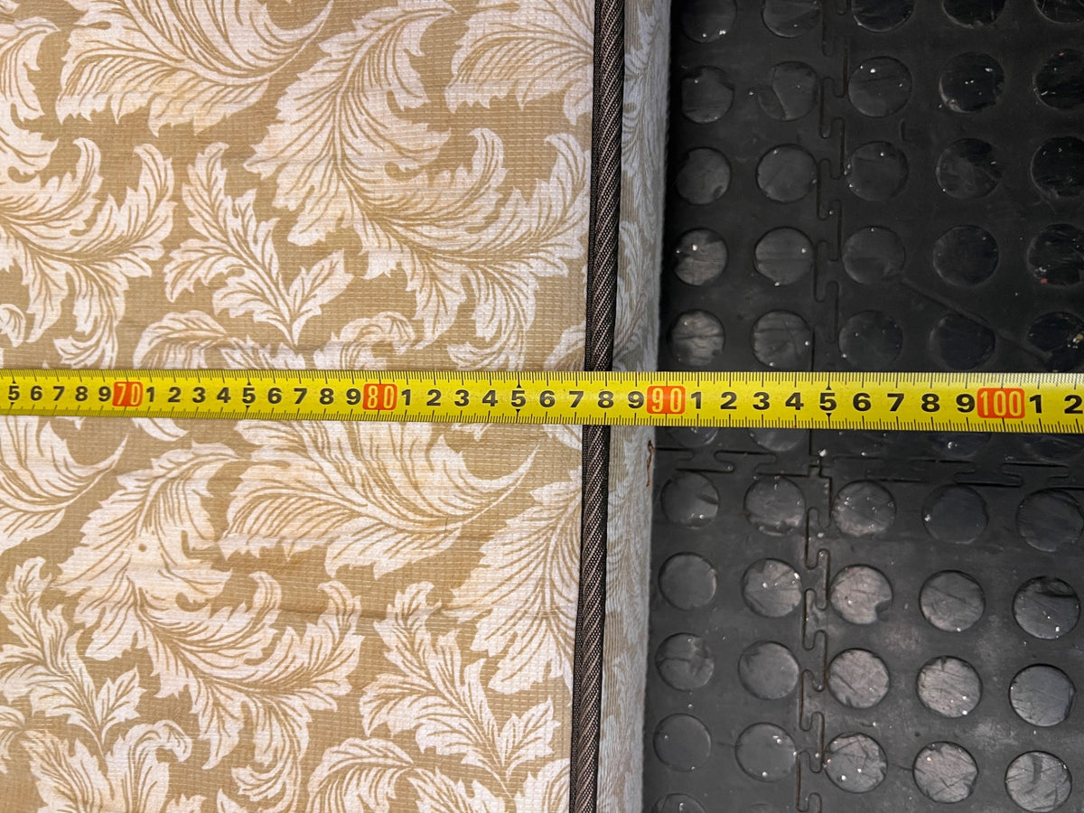 Single Foam Mattress with Floral Damask Pattern — Well Used Condition – width measurement