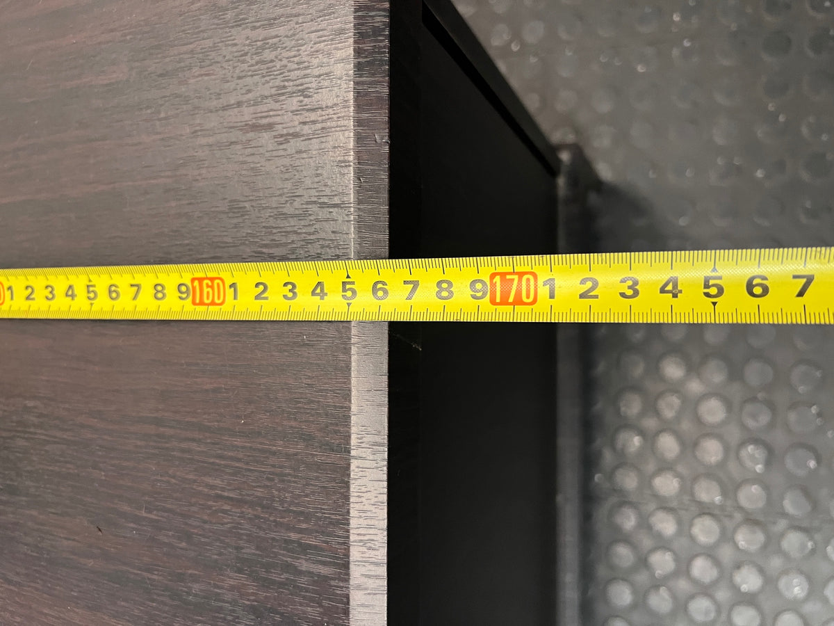 Dark Wood Finish TV Unit with Glass Sliding Doors – width measurement