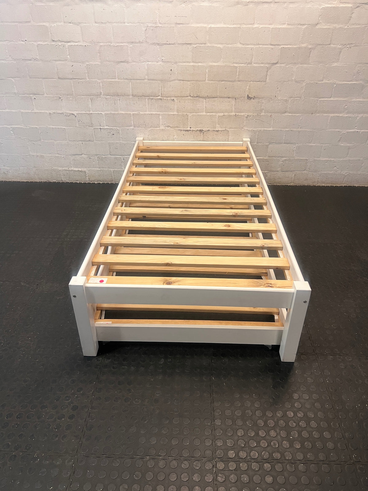 White Timber Single Bed Frame – main front view