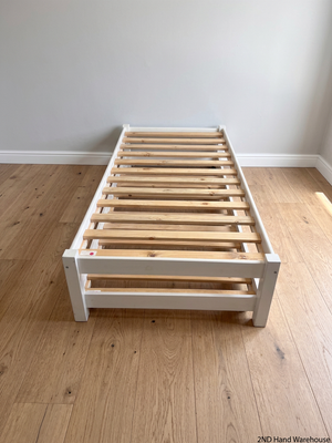 White Timber Single Bed Frame – styled product image